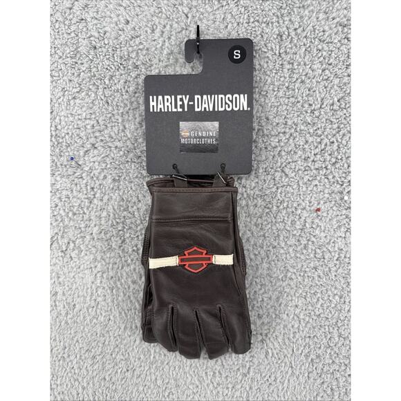 Harley Davidson Victory Lane Brown Leather Gloves Mens Size Small 98104-23VM NEW - Picture 1 of 4
